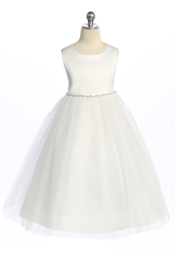 Vestido de tul con ribete de diamantes