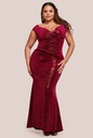 Vestido traslapado de terciopelo
