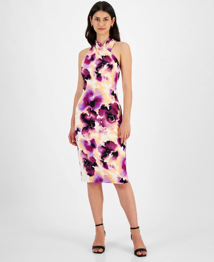 Vestido con cuello halter Harland floral