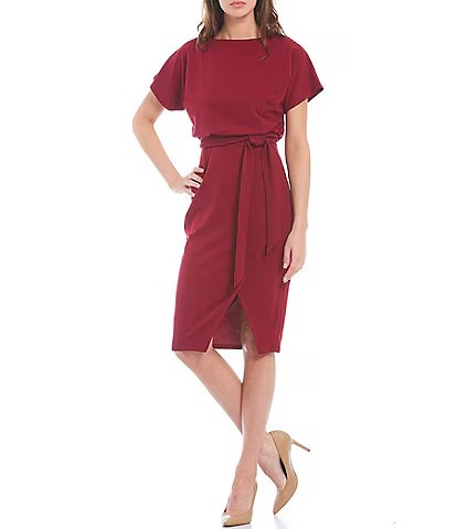 Vestido sólido con mangas dolman