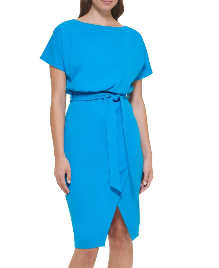 Vestido sólido con mangas dolman
