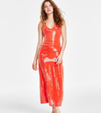 Vestido largo de tirantes con lentejuelas