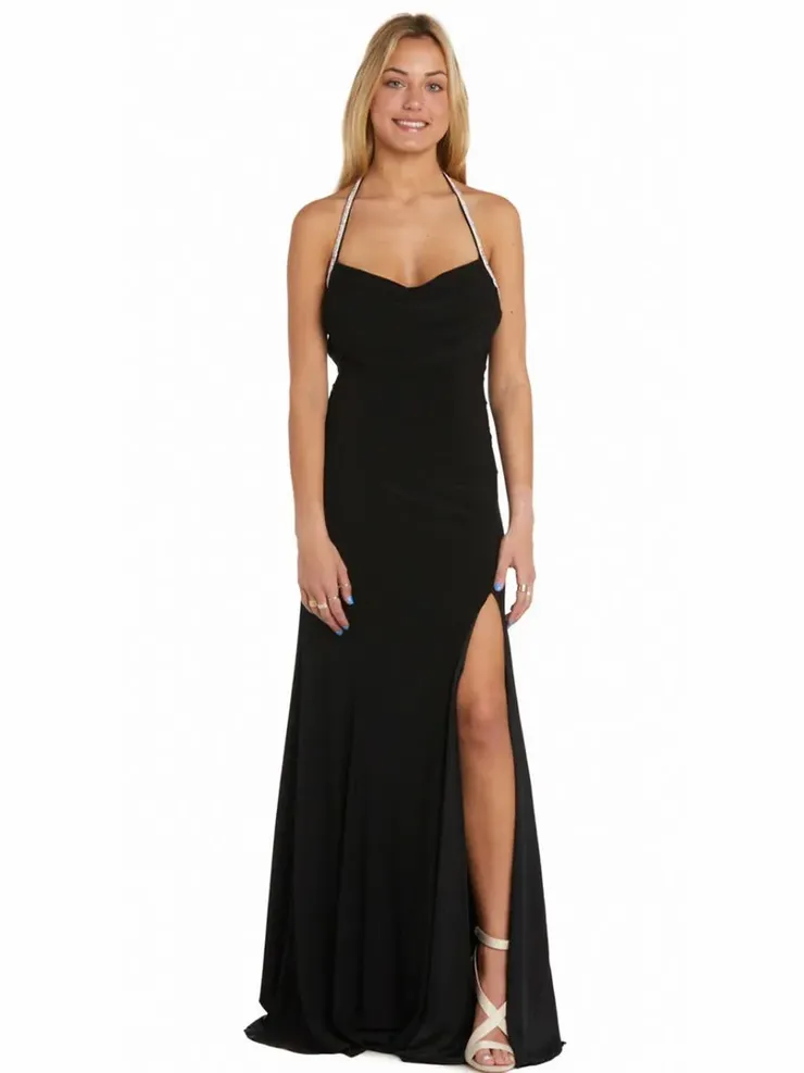 Vestido de jersey con tirantes adornados
