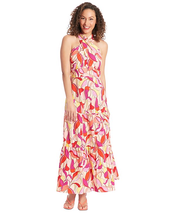Vestido maxi con giro frontal