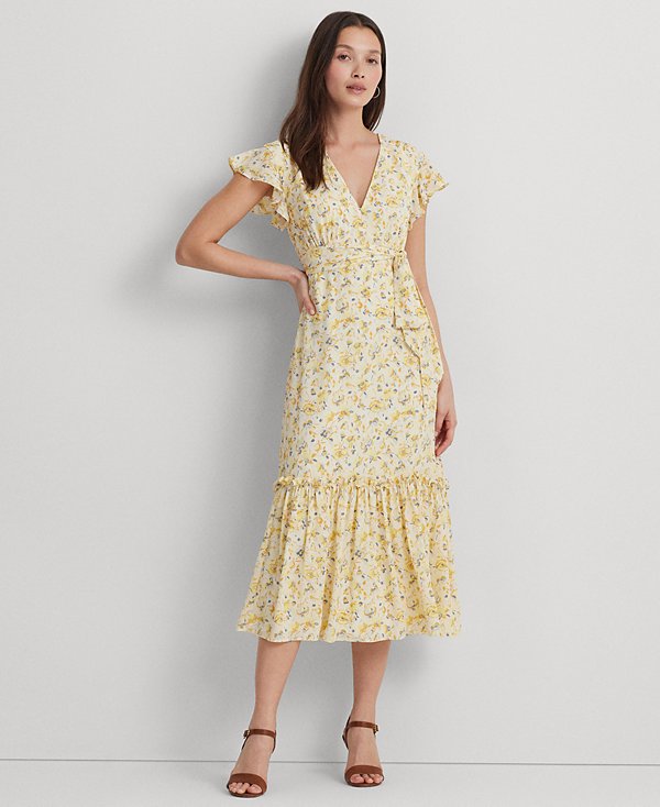 Vestido midi con capa floral (copia)