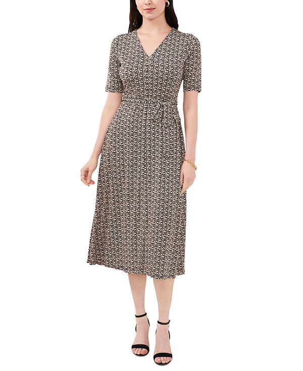 Vestido midi con mangas abullonadas (copia)