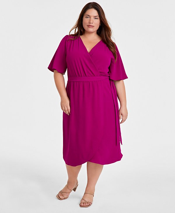 Vestido midi con cinturón y bolsillos (copia)