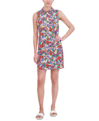 Vestido estampado y botones Vintage