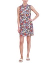 Vestido estampado y botones Vintage