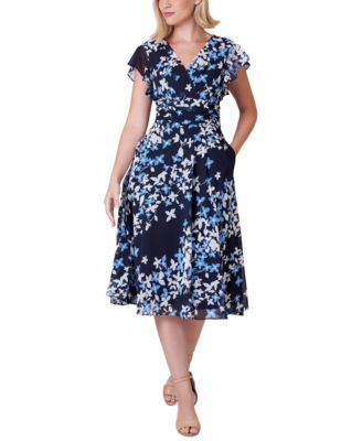 Vestido floral con cintura plisada