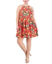 Vestido recto con cuello estampado (copia)