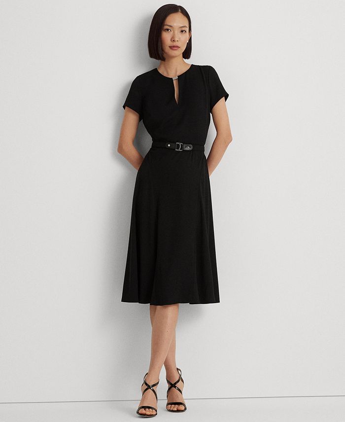 Vestido de georgette con abertura