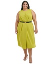 Vestido midi con plisado al frente