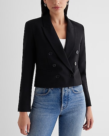 Blazer crop de cierre de botones