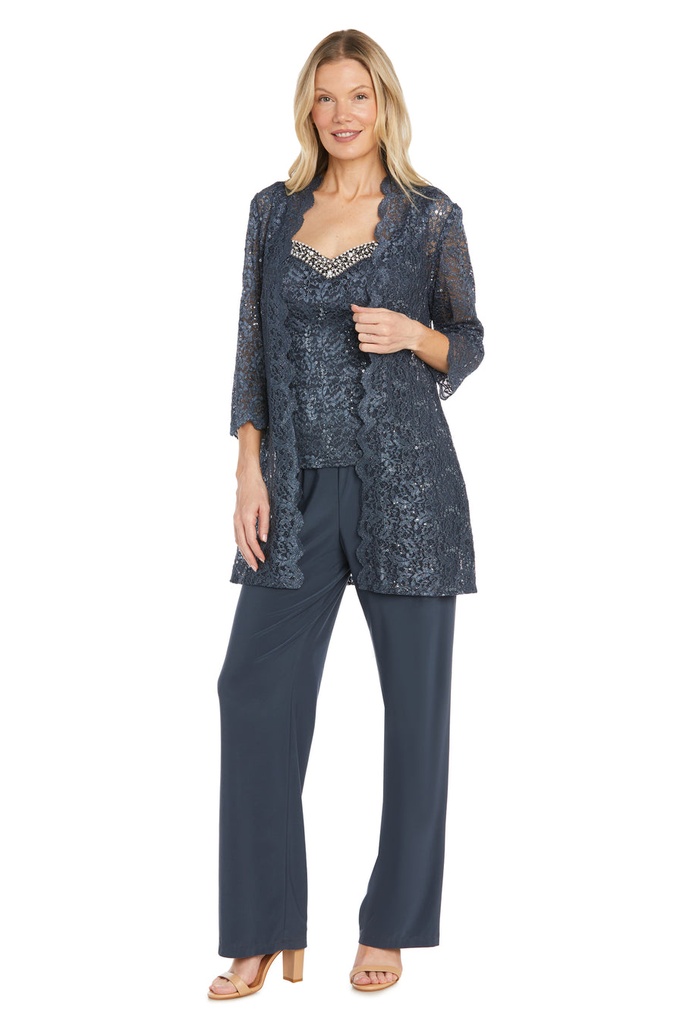Traje de pantalón de encaje y perlas (copia)