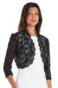 Bolero de encaje con bordes festoneados