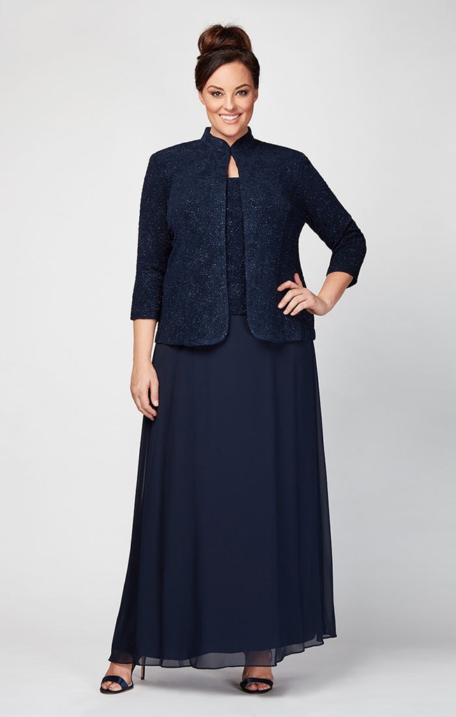 Vestido  jacquard con cuello mandarín