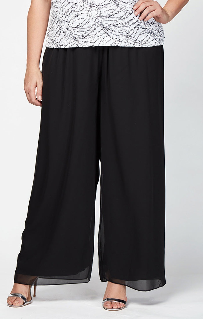 Pantalón de chiffon de pierna ancha