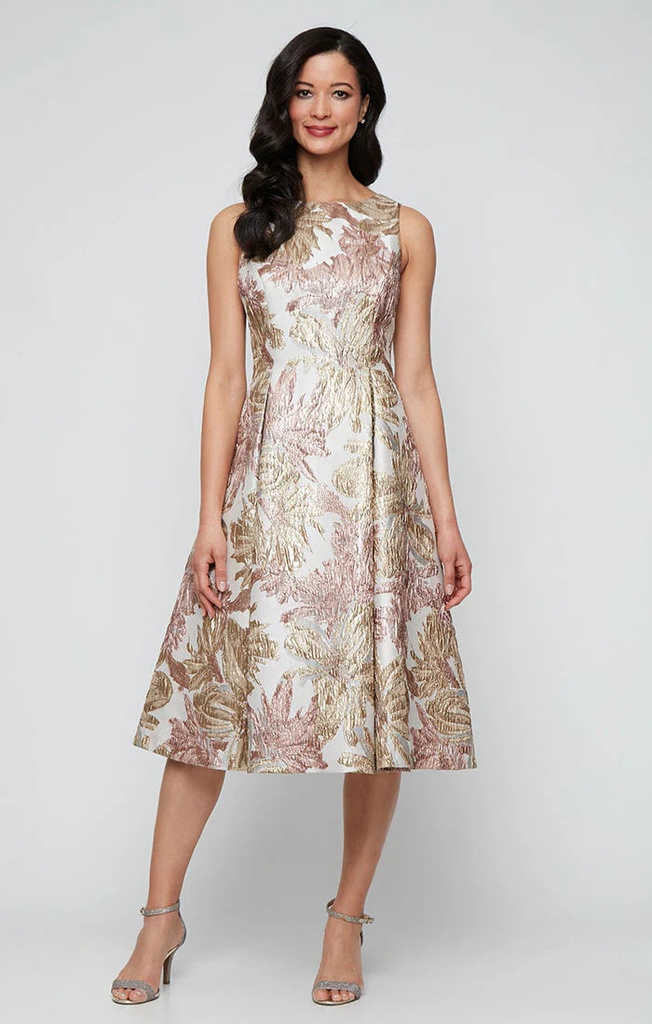 Vestido midi de corte A floral