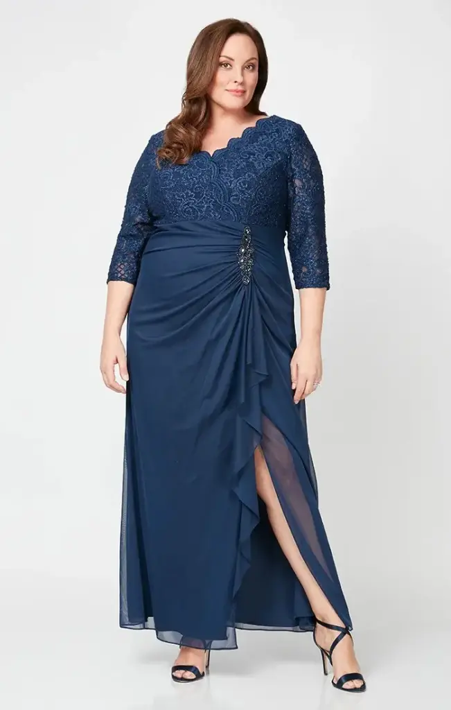 Vestido con cintura imperio y encaje