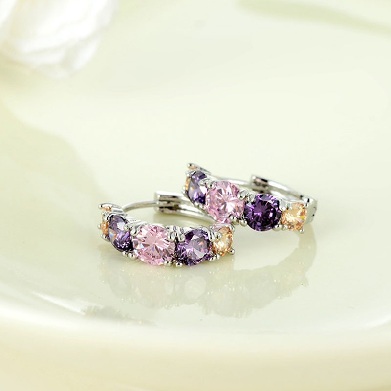 Aretes circulares con zirconias