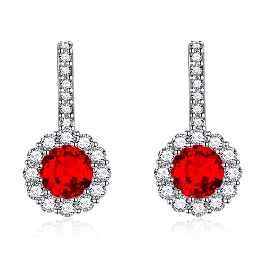 Aretes colgantes con diamantes