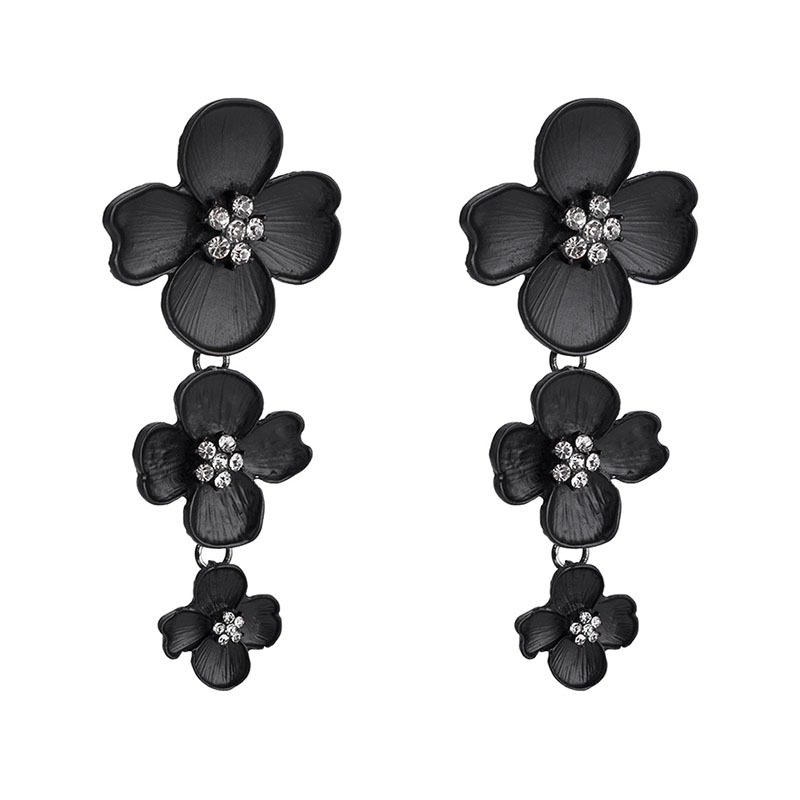 Aretes largos de flores frescas