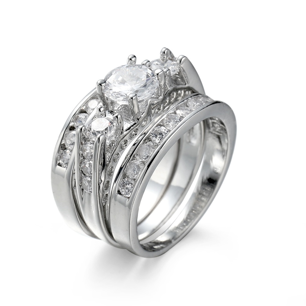 Anillo 3 en 1 con fila de circonias