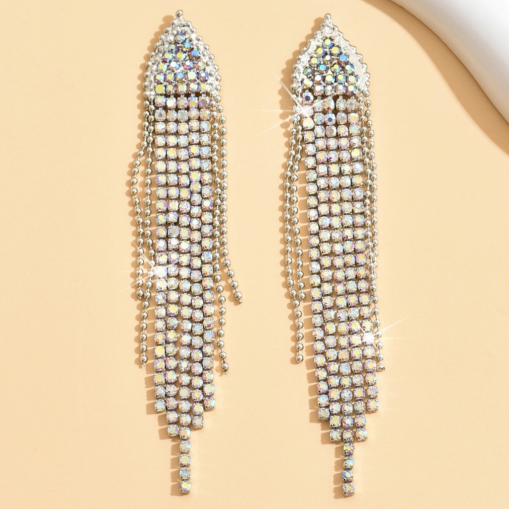 Aretes de de borla con diamantes