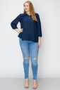 Blusa con escote en V y mangas 3/4