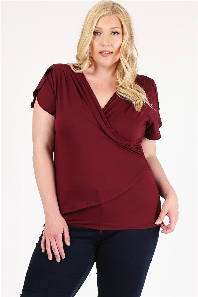 Blusa con frente cruzado traslapado
