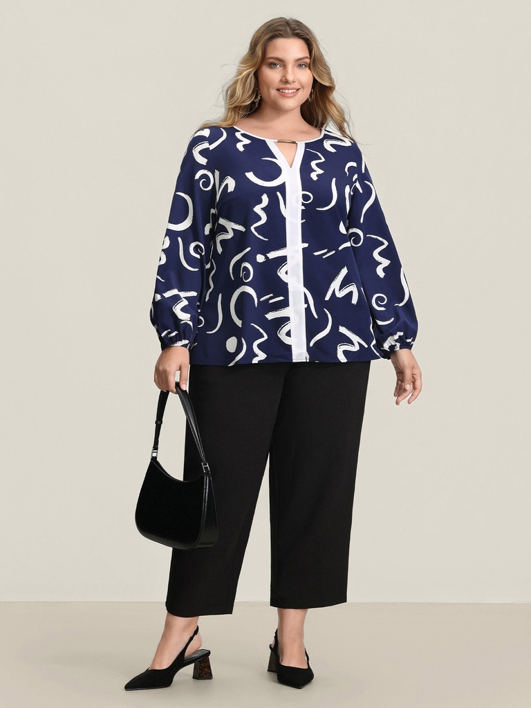 Blusa estampada con mangas abullonadas (copia)