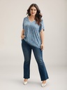 Blusa floral de mangas de pétalos