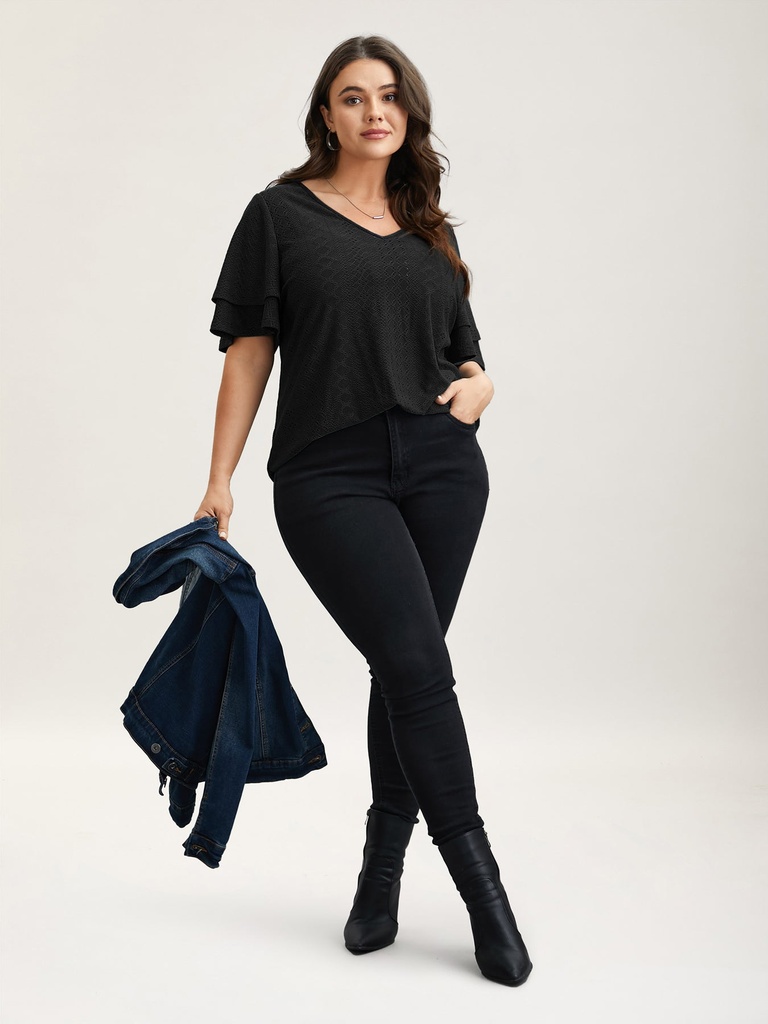 Blusa con textura Jacquard