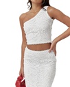 Crop top de encaje de un hombro
