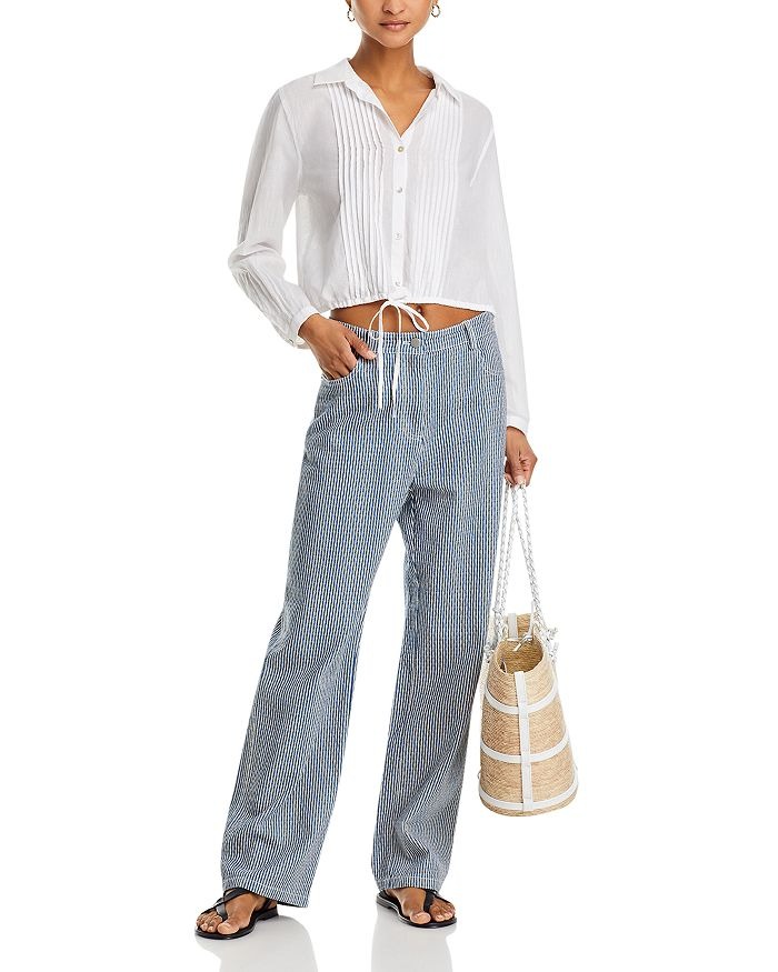 Camisera corta de algodón con pinzas