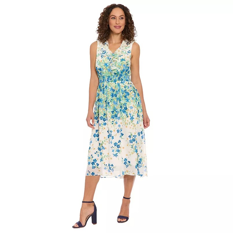 Vestido midi con escote en V