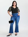 Blusa plisada con cuello con muescas (copia)