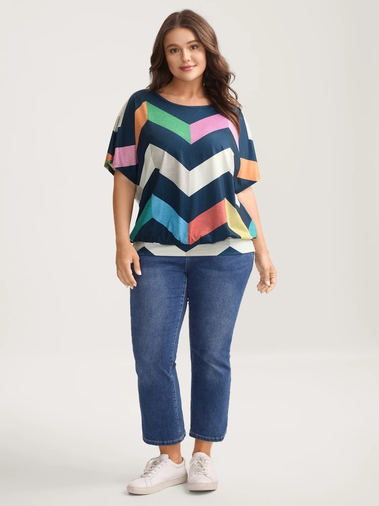 Blusa con estampado ondulado