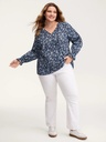 Blusa floral con mangas cortas en capas (copia)