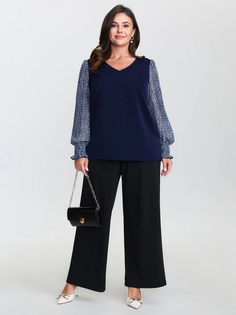 Blusa con mangas de animal print