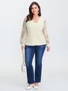 Blusa con mangas de bordado floral