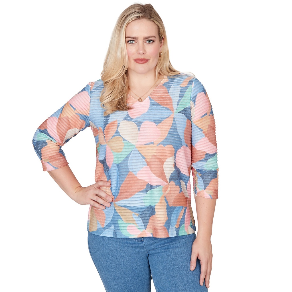 Blusa con estampado floral abstracto