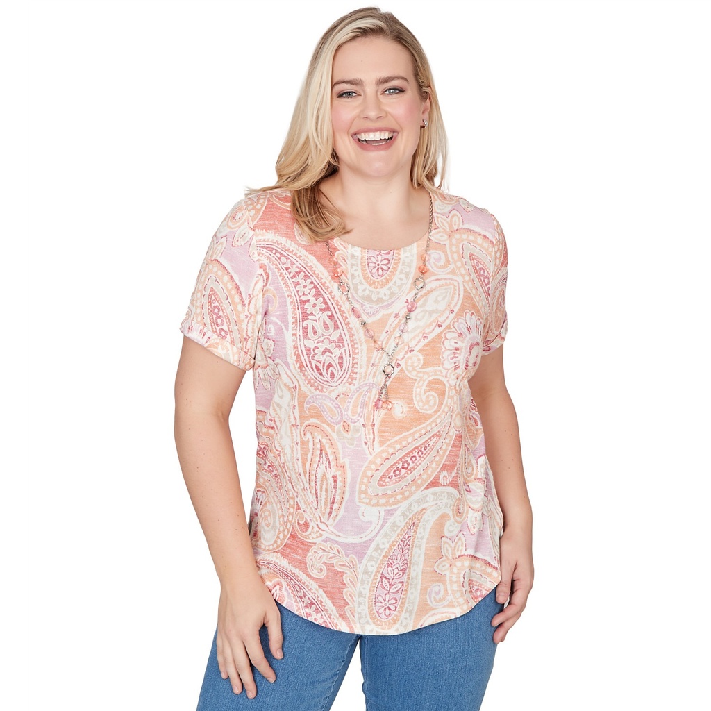 Blusa Paisley de mangas cortas