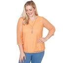 Blusa de malla brillante texturizada