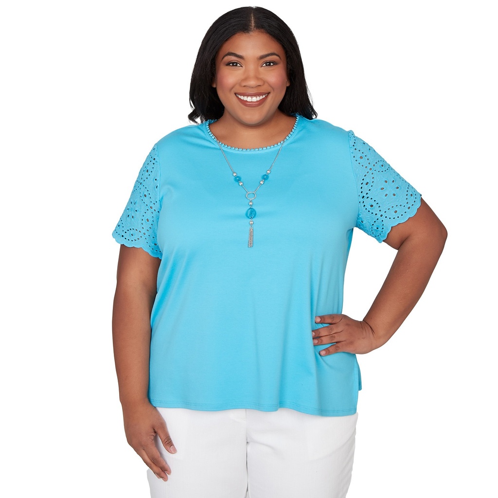 Blusa sólida con mangas de hojales (copia)