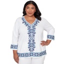 Blusa bordada con diseño de pergamino