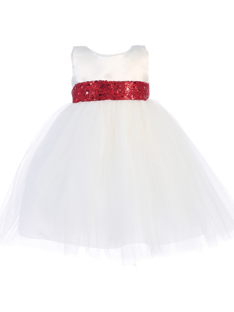 Vestido solido de tul y satén