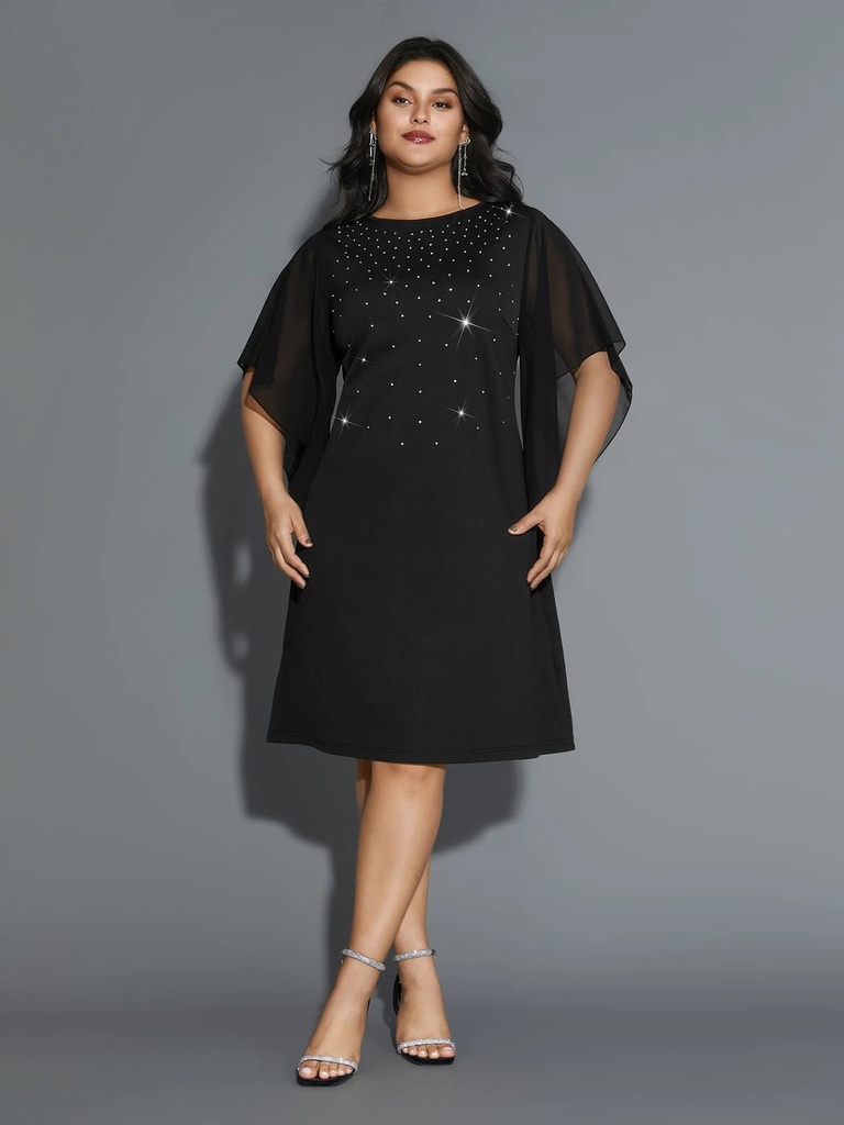 Vestido con mangas de chifòn