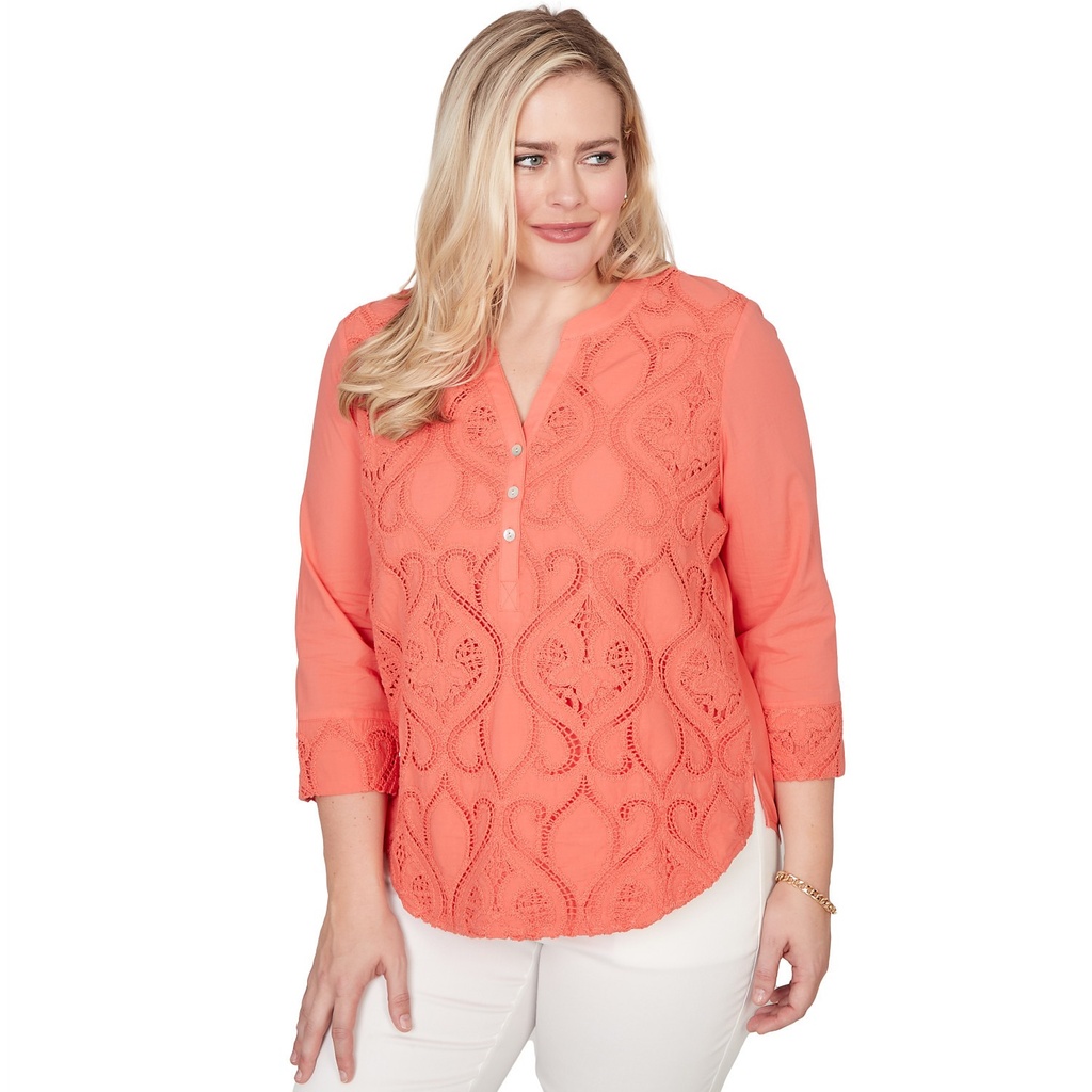 Blusa de encaje texturizado